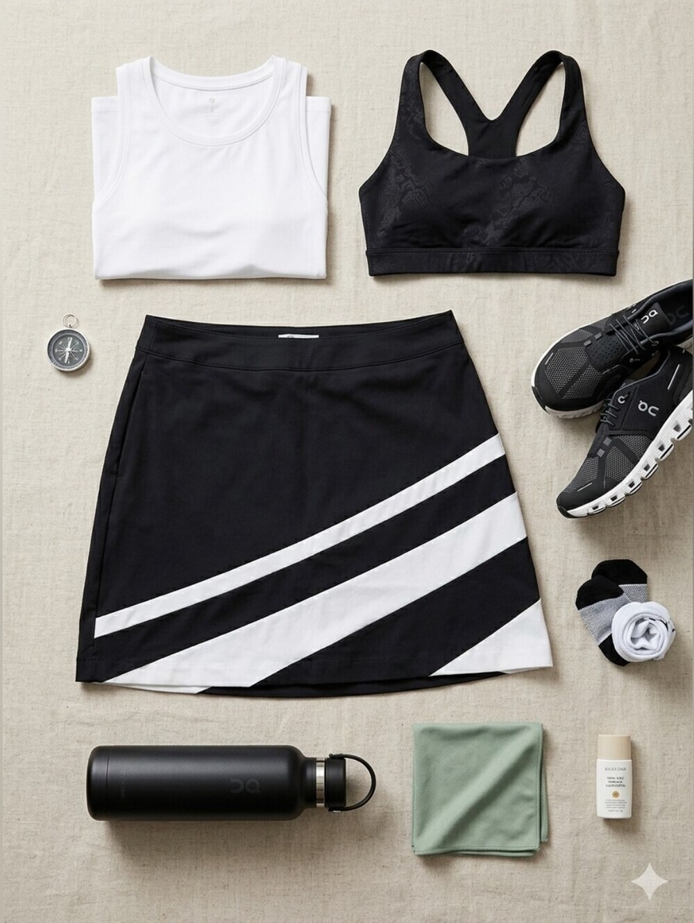Greg Norman Black White Active Skort Skirt